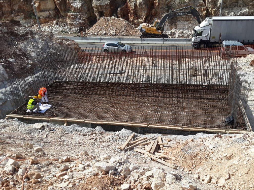 Casting Foundations for a bridge - Highway 65